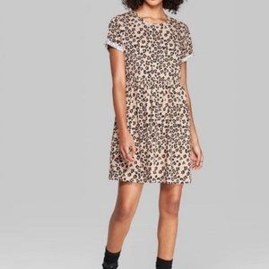 Wild Fable Leopard Print Babydoll Dress